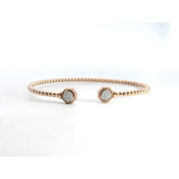 Gabriel & Co. 14 Karat Rose Gold Diamond Hexagon Split Bangle Image 3 Saxons Fine Jewelers Bend, OR
