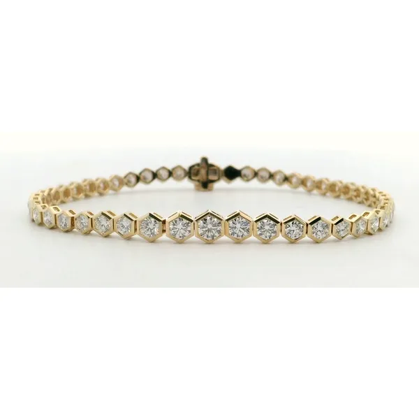 18K Yellow Gold Diamond Bezel Bracelet Saxons Fine Jewelers Bend, OR