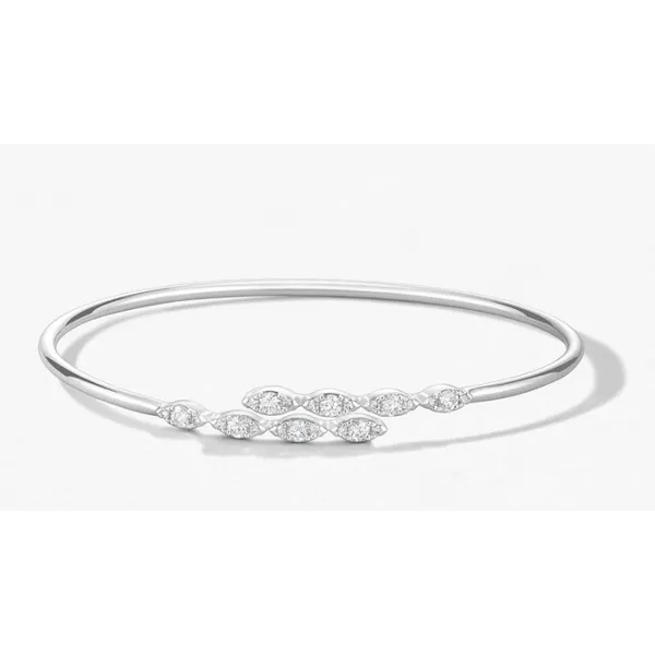 18K White Gold Diamond Aerial Marquise Flexi Bangle Saxons Fine Jewelers Bend, OR
