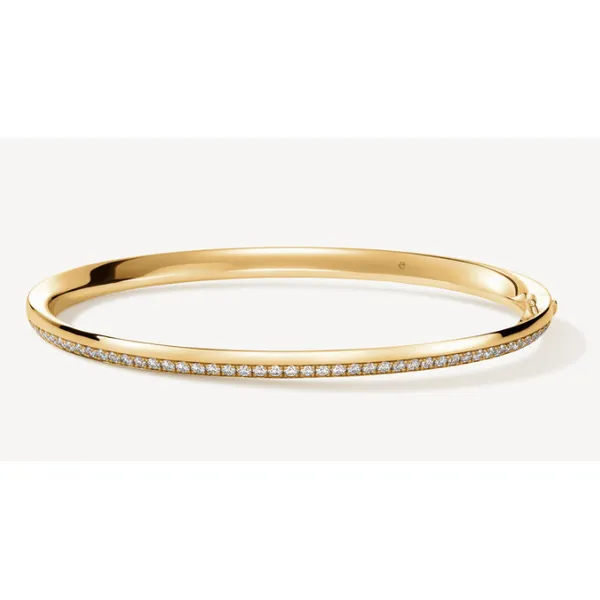 18K Yellow Gold Diamond Barre Pave Bangle Saxons Fine Jewelers Bend, OR