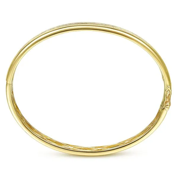 Gabriel & Co.14K YG Diamond Inner Channel Polished Bangle