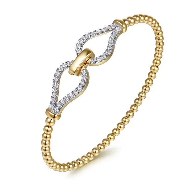 Gabriel & Co.14K YG Diamond Bujukan Bangle Bracelet