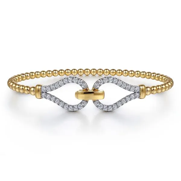 Gabriel & Co.14K YG Diamond Bujukan Bangle Bracelet