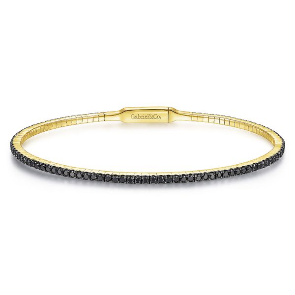 Gabriel & Co. 14 Karat Yellow Gold Black Diamond Bangle Saxons Fine Jewelers Bend, OR