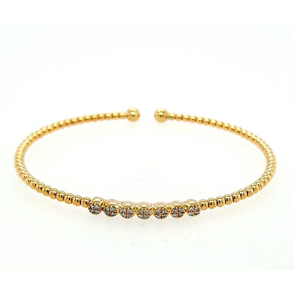 Gabriel & Co. 14 Karat Yellow Gold Bujukan Bead Cuff Saxons Fine Jewelers Bend, OR