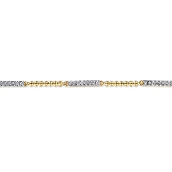 Gabriel & Co.14K YG Bujukan Diamond Tennis Bracelet Image 2 Saxons Fine Jewelers Bend, OR