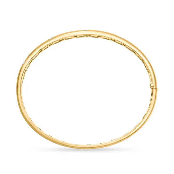 18 Karat Yellow Gold Diamond Gypsy Bangle Image 2 Saxons Fine Jewelers Bend, OR