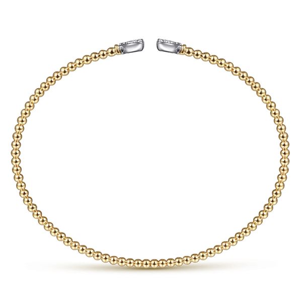Gabriel & Co. 14K YG/WG Diamond Heart Split Bangle Image 3 Saxons Fine Jewelers Bend, OR