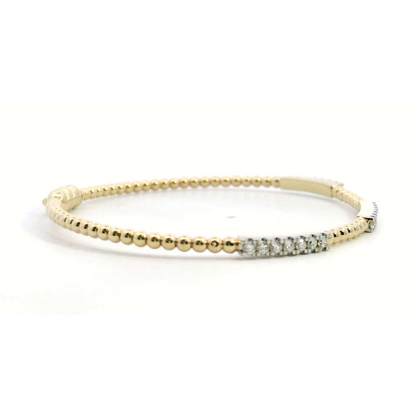 Gabriel & Co. 14K YG Diamond Station Locking Bangle Image 2 Saxons Fine Jewelers Bend, OR