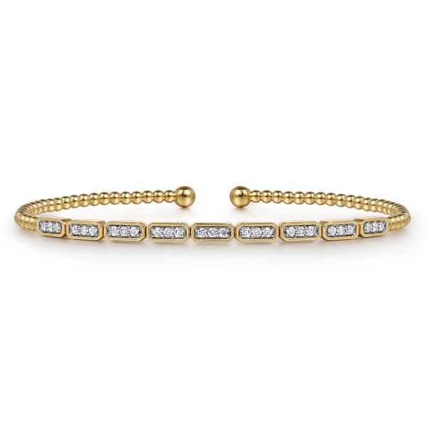 Gabriel & Co.14K Yellow Gold Diamond Bangle. Saxons Fine Jewelers Bend, OR