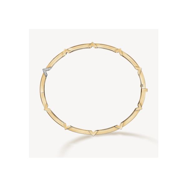 Hearts On Fire 18K WG/YG Diamond Copley Architectural Bangle Image 2 Saxons Fine Jewelers Bend, OR