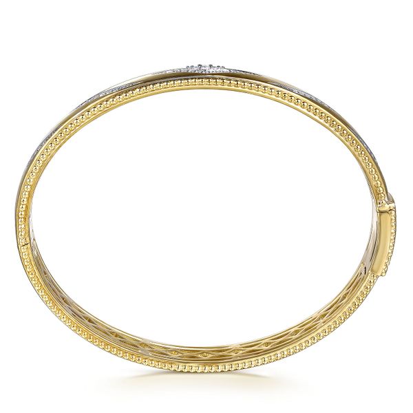 Gabriel & Co.14K YG Bujukan Diamond Chevron Pattern Bangle Image 3 Saxons Fine Jewelers Bend, OR