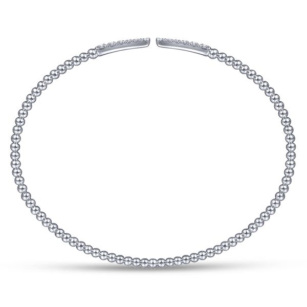 Gabriel & Co. 14 Karat White Gold Diamond Spike Split Bangle Image 2 Saxons Fine Jewelers Bend, OR