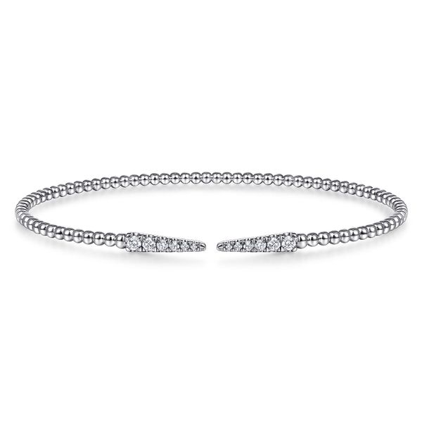 Gabriel & Co. 14 Karat White Gold Diamond Spike Split Bangle Saxons Fine Jewelers Bend, OR