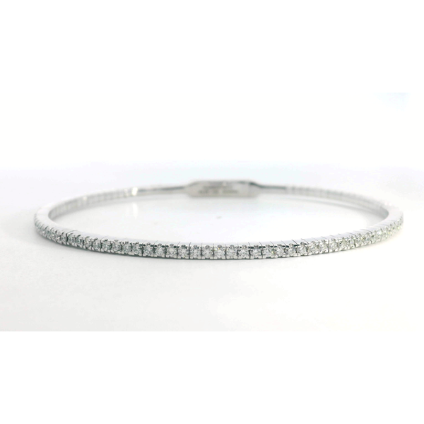 14 Karat White Gold Diamond Bangle Saxons Fine Jewelers Bend, OR
