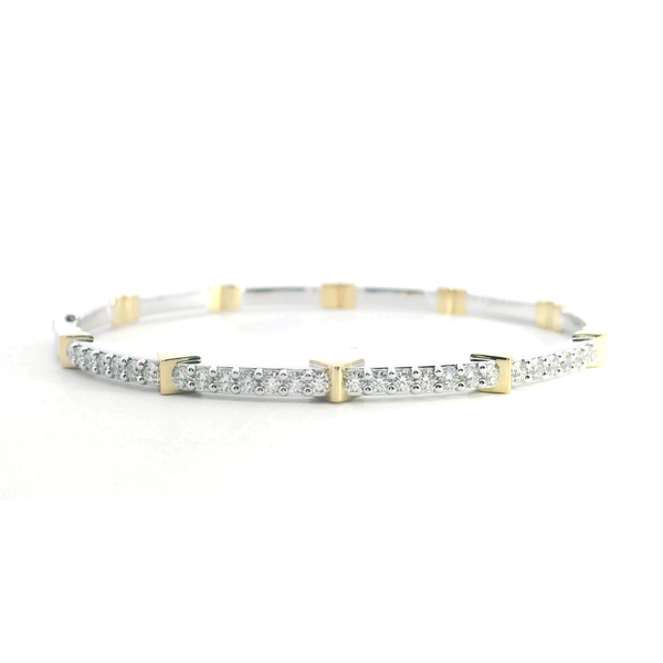 Hearts On Fire 18K WG/YG Diamond Copley Half Pave Bangle Saxons Fine Jewelers Bend, OR