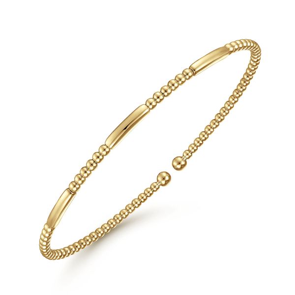 Gabriel & Co. 14 Karat Yellow Gold Bujukan Open Bangle Image 2 Saxons Fine Jewelers Bend, OR
