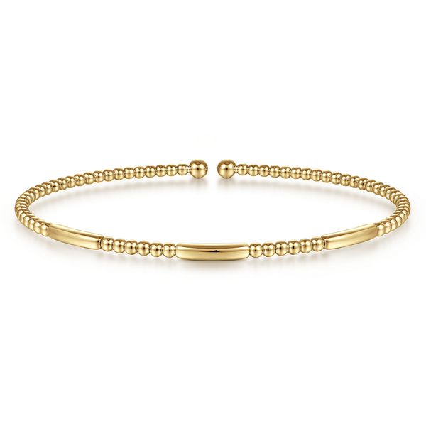 Gabriel & Co. 14 Karat Yellow Gold Bujukan Open Bangle Saxons Fine Jewelers Bend, OR