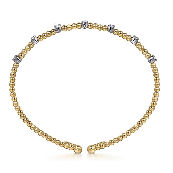 Gabriel & Co.14K YG/WG Diamond Bujukan Station Bangle Image 3 Saxons Fine Jewelers Bend, OR