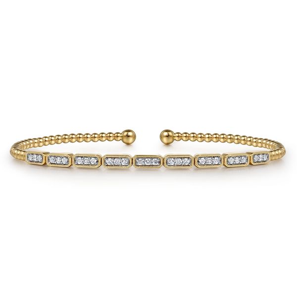 Gabriel & Co.14K Yellow Gold Diamond Bangle. Saxons Fine Jewelers Bend, OR