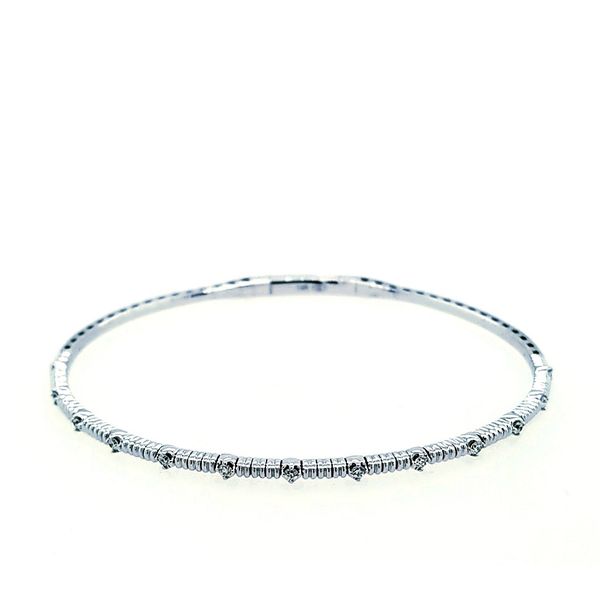 Saxon's 14 Karat White Gold Flexible Diamond Bangle Saxons Fine Jewelers Bend, OR