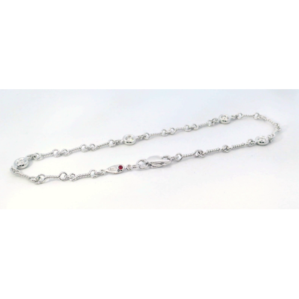 Roberto Coin. 18 Karat White Gold Diamond Dog Bone 4 Station Bracelet Image 2 Saxons Fine Jewelers Bend, OR