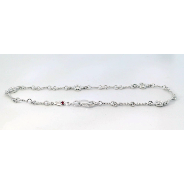 Roberto Coin. 18 Karat White Gold Diamond Dog Bone 4 Station Bracelet Saxons Fine Jewelers Bend, OR