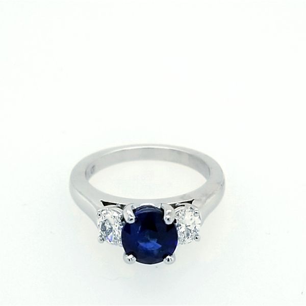 Three Stone Sapphire and Diamond Ring Saxons Fine Jewelers Bend, OR