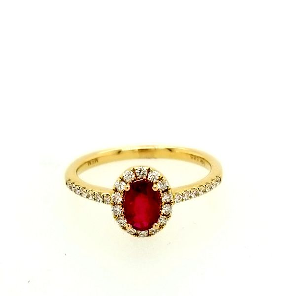 Ruby and Diamond Yellow Gold Ring Saxons Fine Jewelers Bend, OR