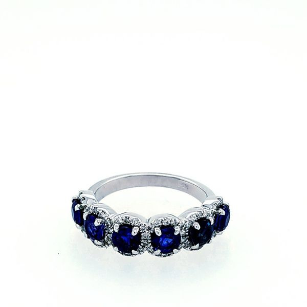 Sapphire and Diamond Halo Band Saxons Fine Jewelers Bend, OR
