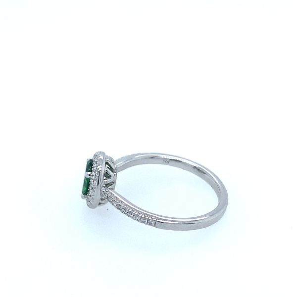 14 Karat White Gold Tsavorite Garnet Oval Diamond Ring Image 2 Saxons Fine Jewelers Bend, OR