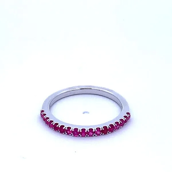 14 Karat White Gold Ruby Band Image 2 Saxons Fine Jewelers Bend, OR