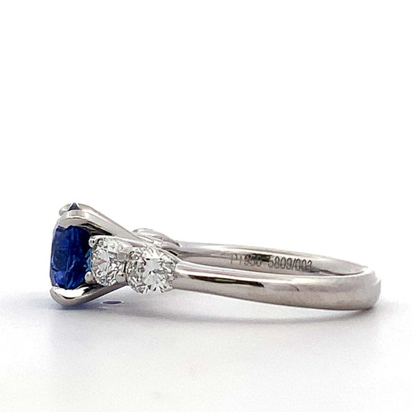 Plat Ceylon Blue Sapphire Diamond Pear Round Ring Image 2 Saxons Fine Jewelers Bend, OR