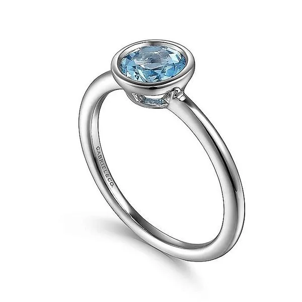 Gabriel & Co. Sterling Silver Blue Topaz Ring Image 3 Saxons Fine Jewelers Bend, OR