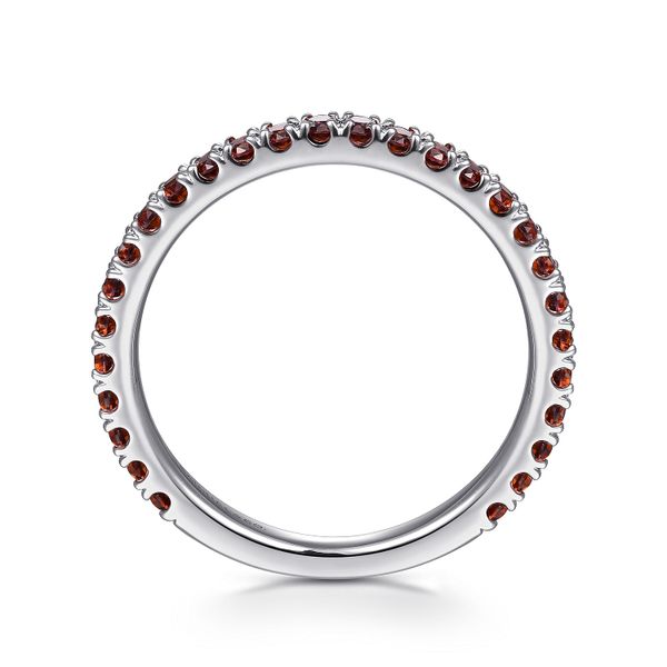 Gabriel & Co. 14K White Gold Garnet Stackable Band Image 2 Saxons Fine Jewelers Bend, OR