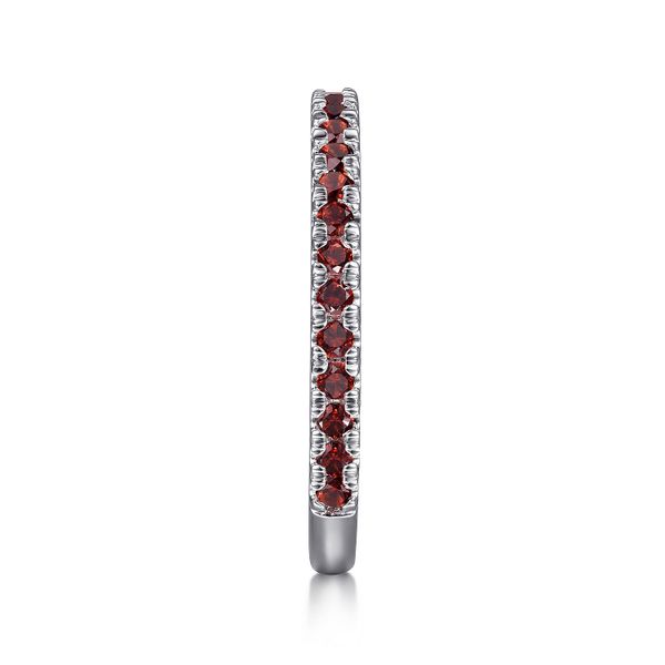 Gabriel & Co. 14K White Gold Garnet Stackable Band Image 4 Saxons Fine Jewelers Bend, OR