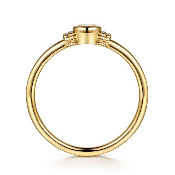 14K Yellow Gold White Sapphire Bujukan Bezel Ring, .13ct Image 2 Saxons Fine Jewelers Bend, OR