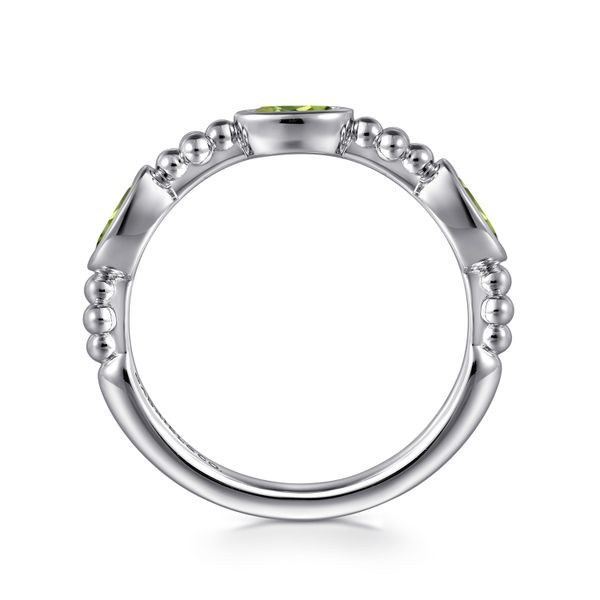 Sterling Silver Peridot Bujukan Three Stone Band, .85ct Image 2 Saxons Fine Jewelers Bend, OR