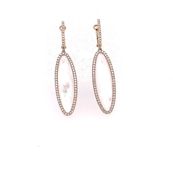 Mother of Pearl and Diamond Drop Earrings Saxons Fine Jewelers Bend, OR
