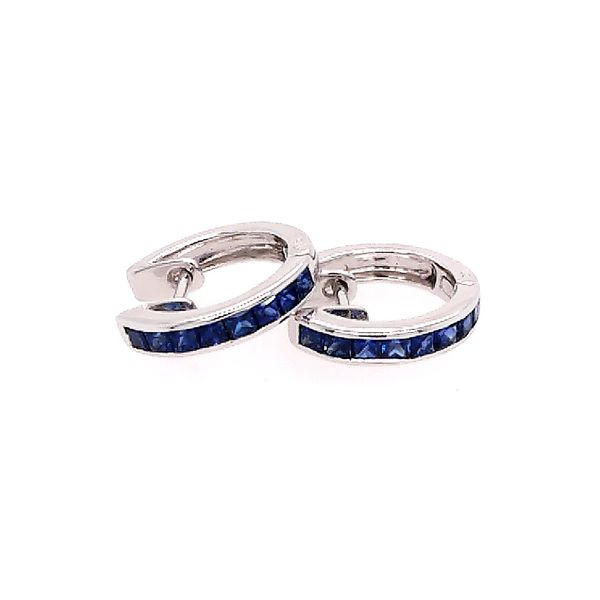 Blue Sapphire White Gold Huggies Saxons Fine Jewelers Bend, OR