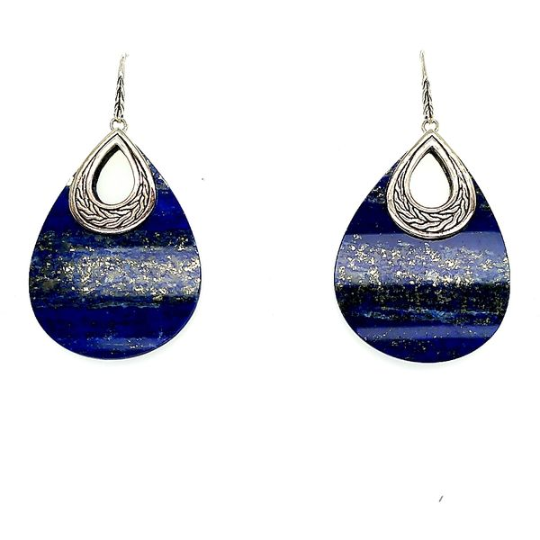 John Hardy Sterling Silver Classic Chain Teardrop Lapis Lazuli Earrings Saxons Fine Jewelers Bend, OR