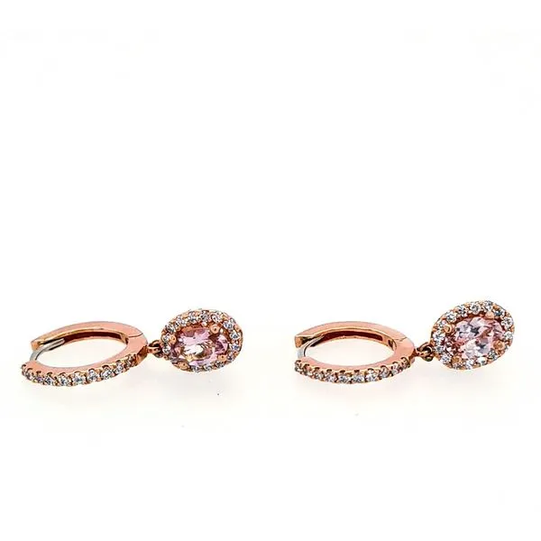 Morganite Diamond Halo Drop Earrings Saxons Fine Jewelers Bend, OR