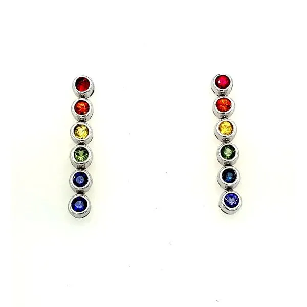 Rainbow Sapphire Bezel Set Earrings Saxons Fine Jewelers Bend, OR