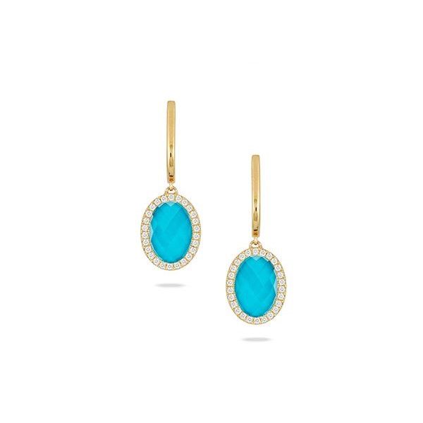 Doves. Turquoise Quartz Diamond Halo Earrings Saxons Fine Jewelers Bend, OR