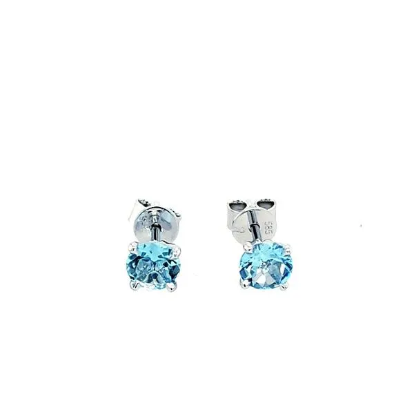 14K WG Aquamarine 4 Prong Studs Saxons Fine Jewelers Bend, OR