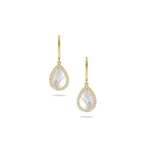 Doves. Mother of Peal Quartz Diamond Drop Earrings Saxons Fine Jewelers Bend, OR