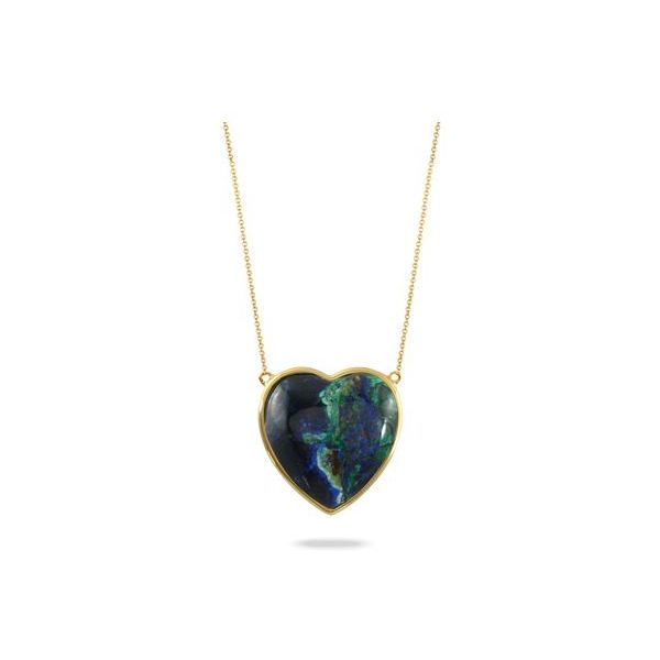 14K YG Azurite Malachite Heart Pendant Saxons Fine Jewelers Bend, OR