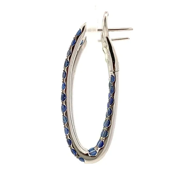 Sapphire Oval Hoops Image 2 Saxons Fine Jewelers Bend, OR