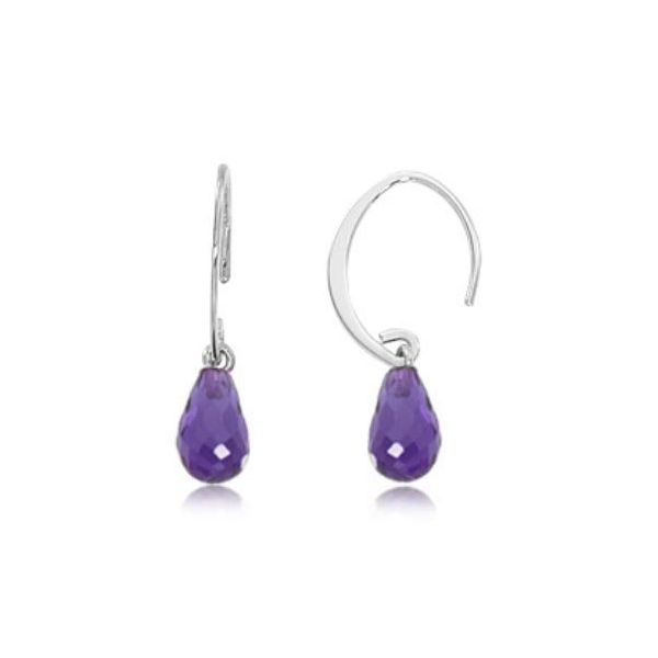 Mini Simple Sweep Briolette Amethyst Drop Earrings Saxons Fine Jewelers Bend, OR