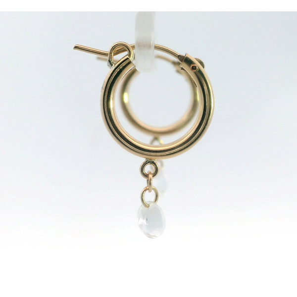 GF Small Chunky White Topaz Drop Hoops Image 2 Saxons Fine Jewelers Bend, OR